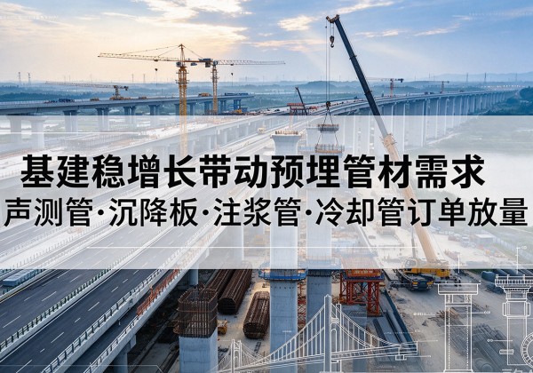 贾汪基建稳增长带动预埋监测管材需求，声测管、沉降板、注浆管订单持续放量